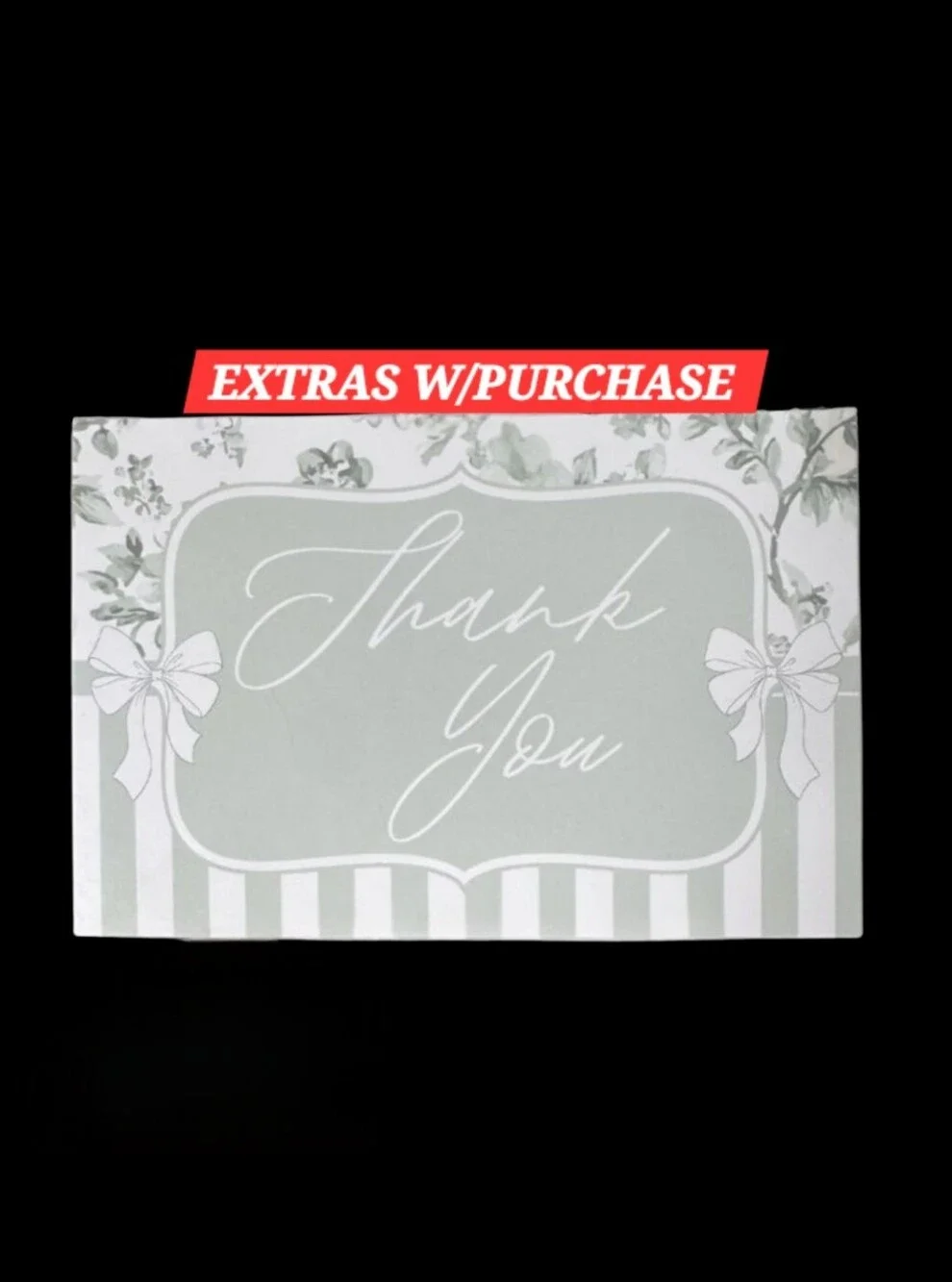 25ct. 4x6 Floral Sage Green Thank You Cards 3 Random Polymailers